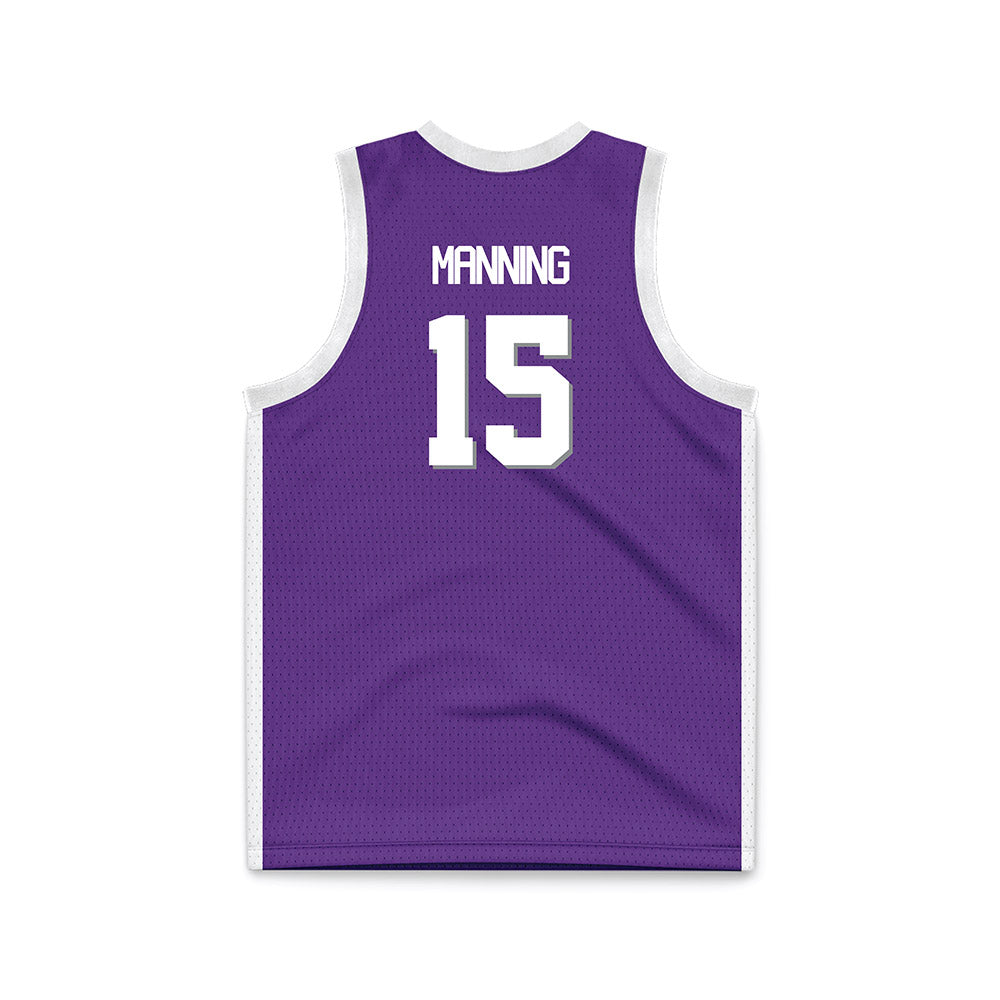 Kansas State - NCAA Men's Basketball : Taj Manning - Purple Basketball Jersey