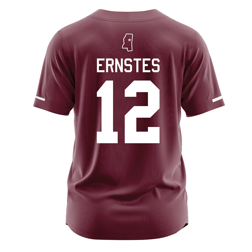 Mississippi State - NCAA Softball : Paige Ernstes - Maroon Jersey-1