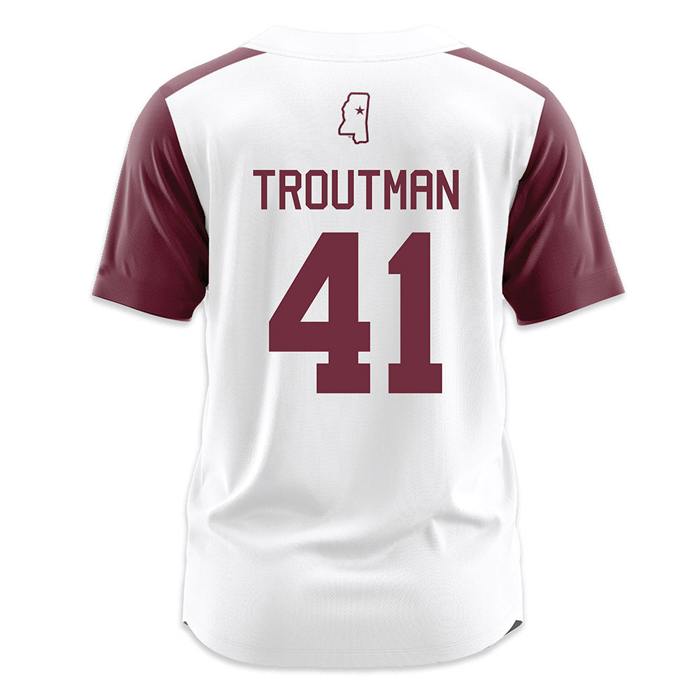 Mississippi State - NCAA Softball : Taylor Troutman - White Jersey-1