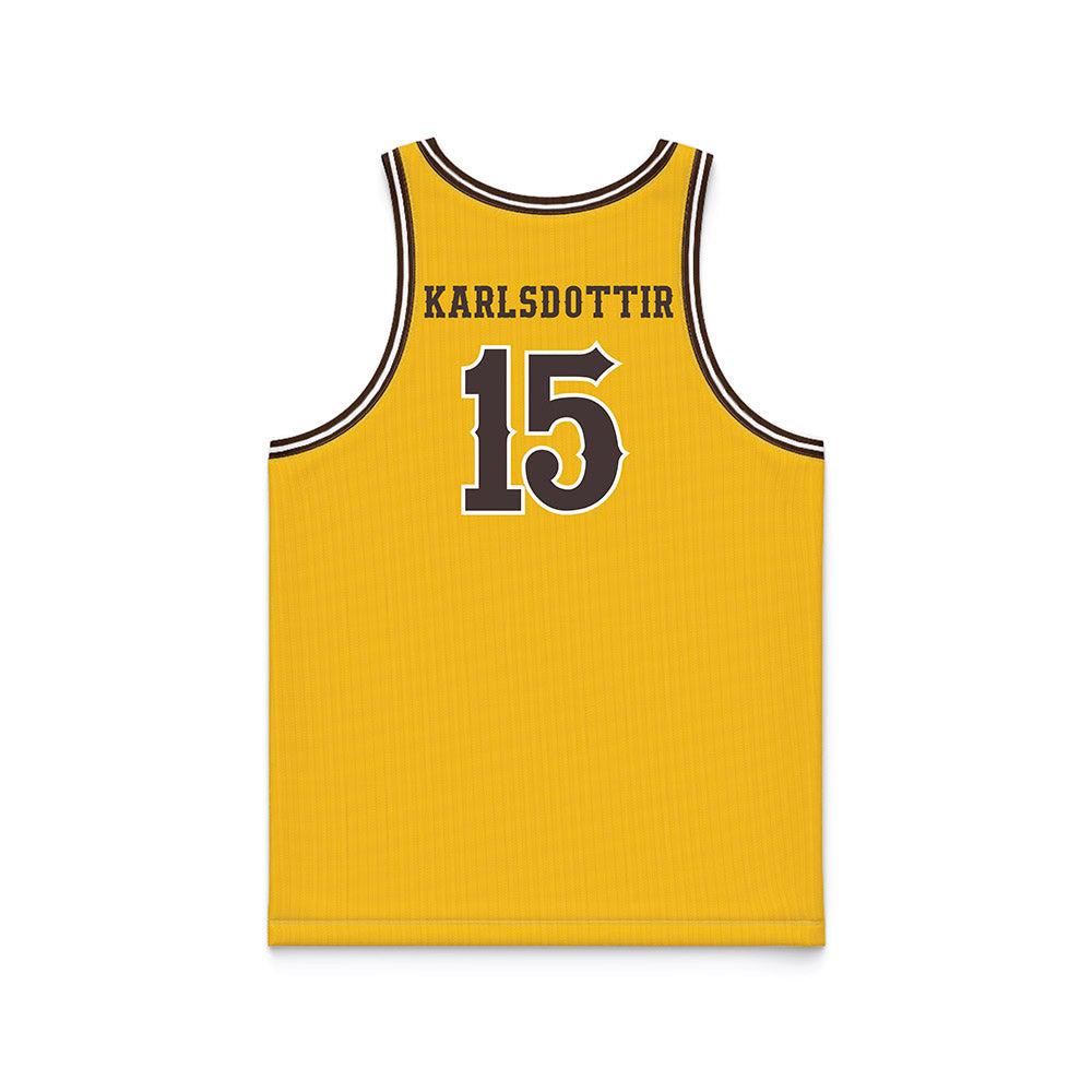 Wyoming - NCAA Women's Basketball : Heidur Karlsdottir - Gold Basketball Jersey-1