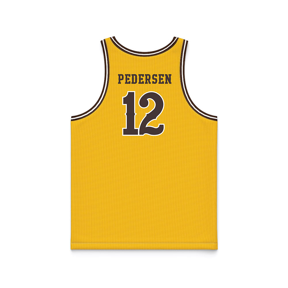 Wyoming - NCAA Women's Basketball : Malene Pedersen - Gold Basketball Jersey