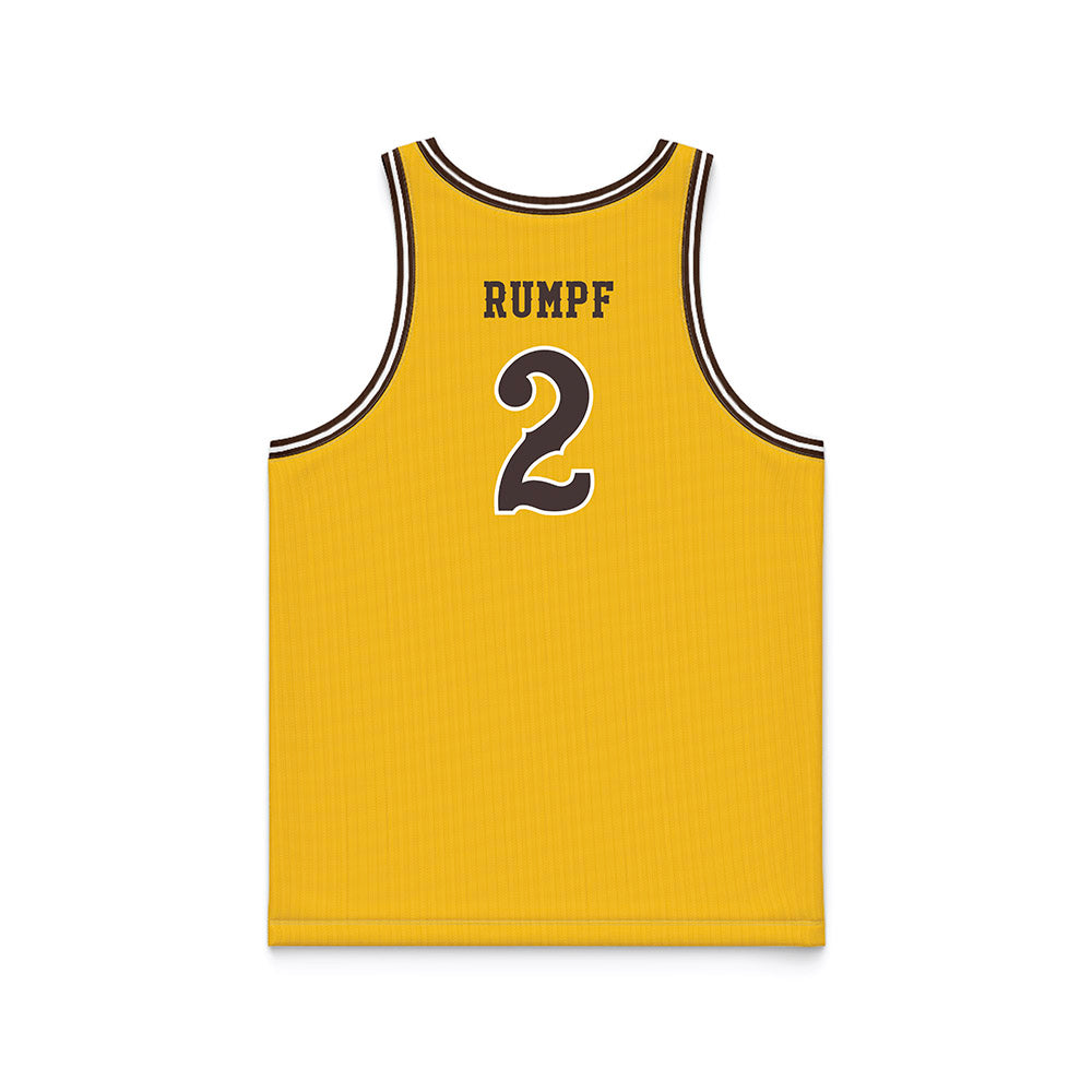 Wyoming - NCAA Women's Basketball : Jane Rumpf - Gold Basketball Jersey-1
