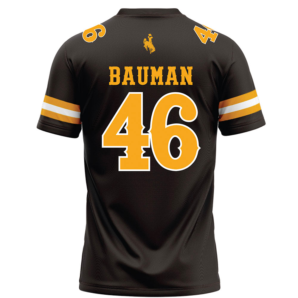 Wyoming - NCAA Football : Dash Bauman - Brown Football Jersey