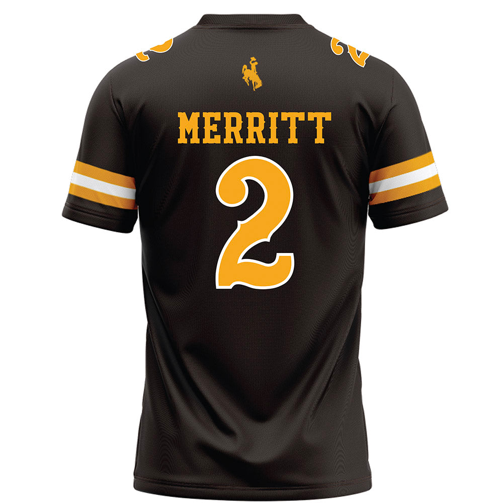 Wyoming - NCAA Football : Caleb Merritt - Brown Football Jersey-1