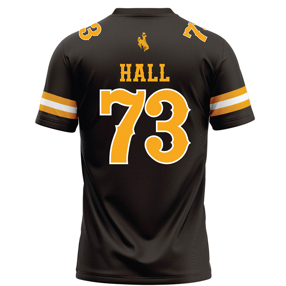 Wyoming - NCAA Football : Caleb Hall - Brown Football Jersey-1