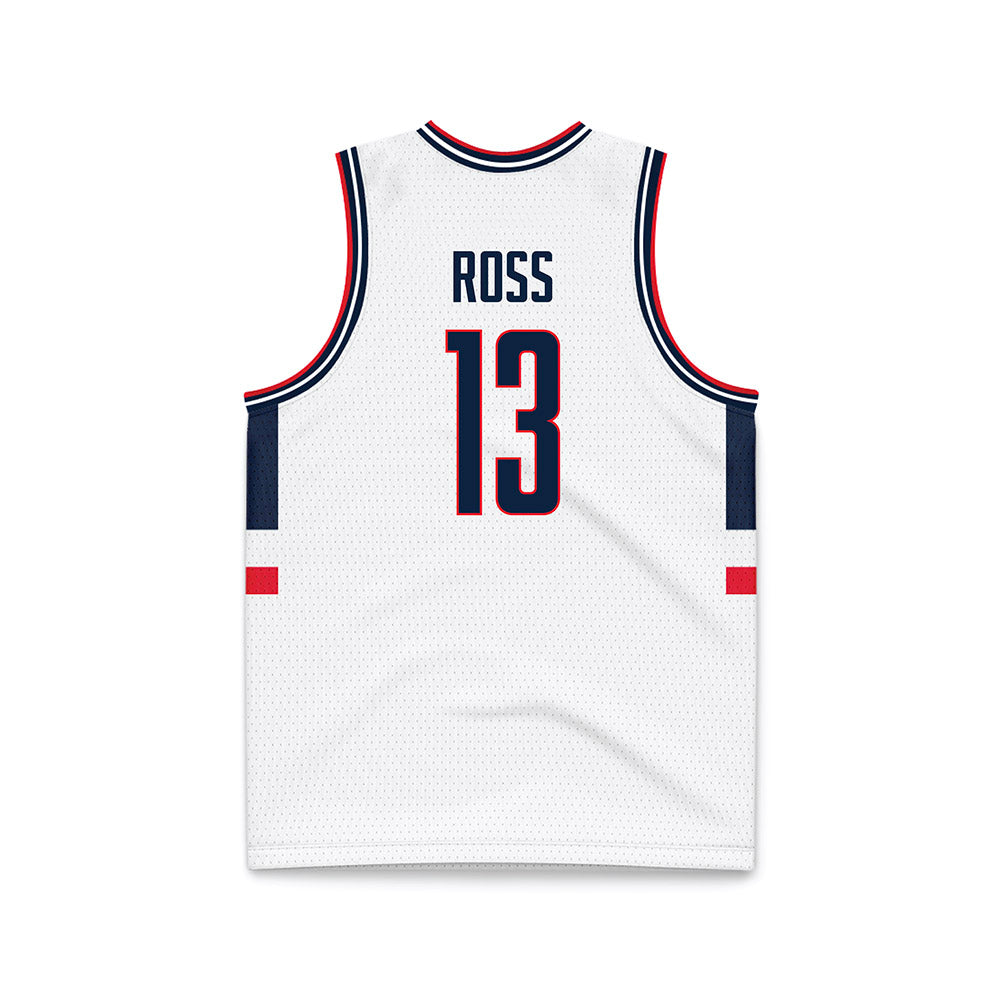 UConn - NCAA Men's Basketball : Jacob ROSS - White Basketball Jersey-1