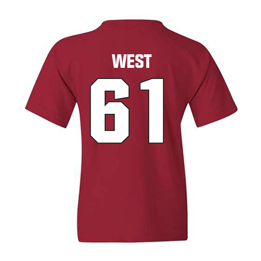 NC State - NCAA Football : Tyler West - Sports Shersey Youth T-Shirt-1