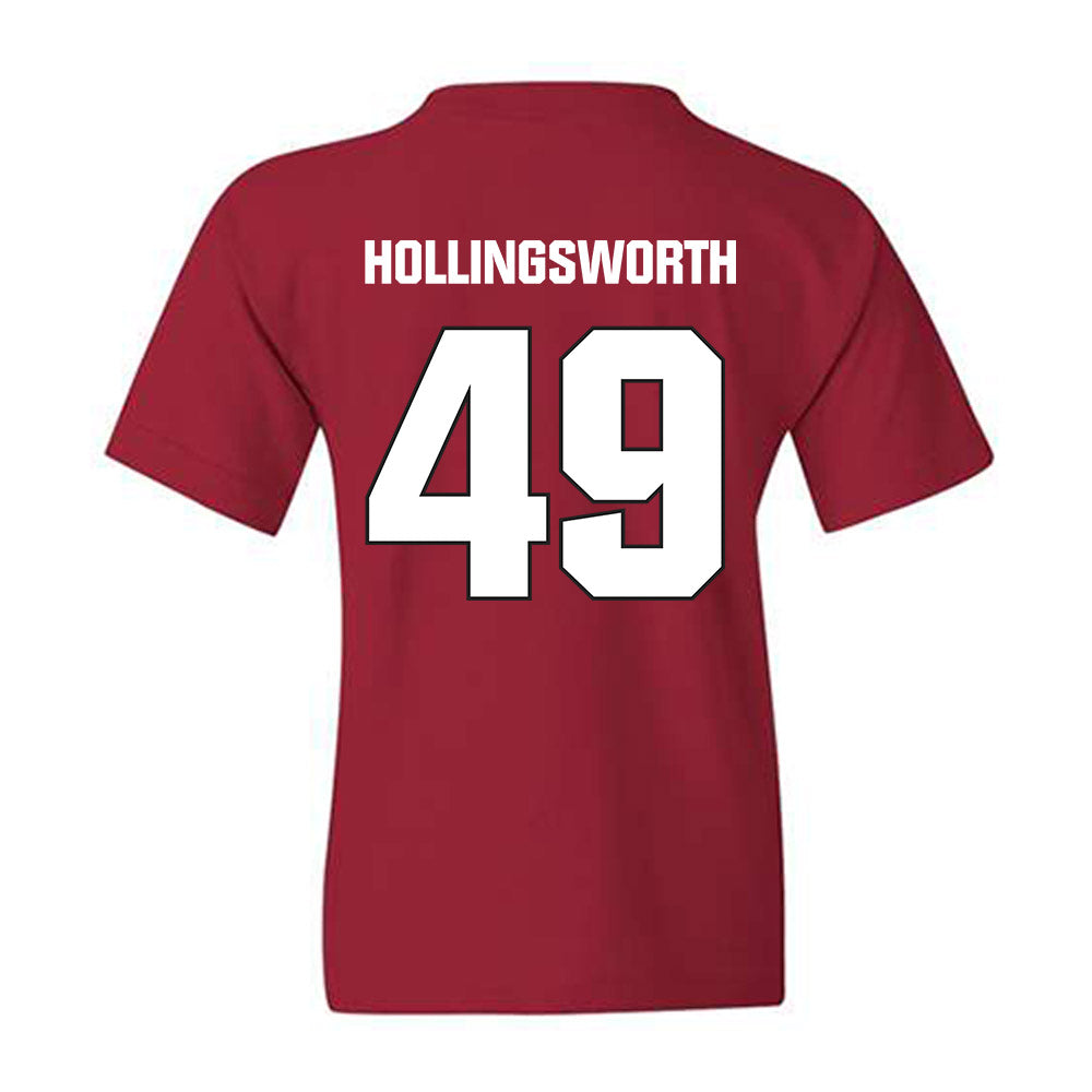 NC State - NCAA Football : Aiden Hollingsworth - Sports Shersey Youth T-Shirt-1
