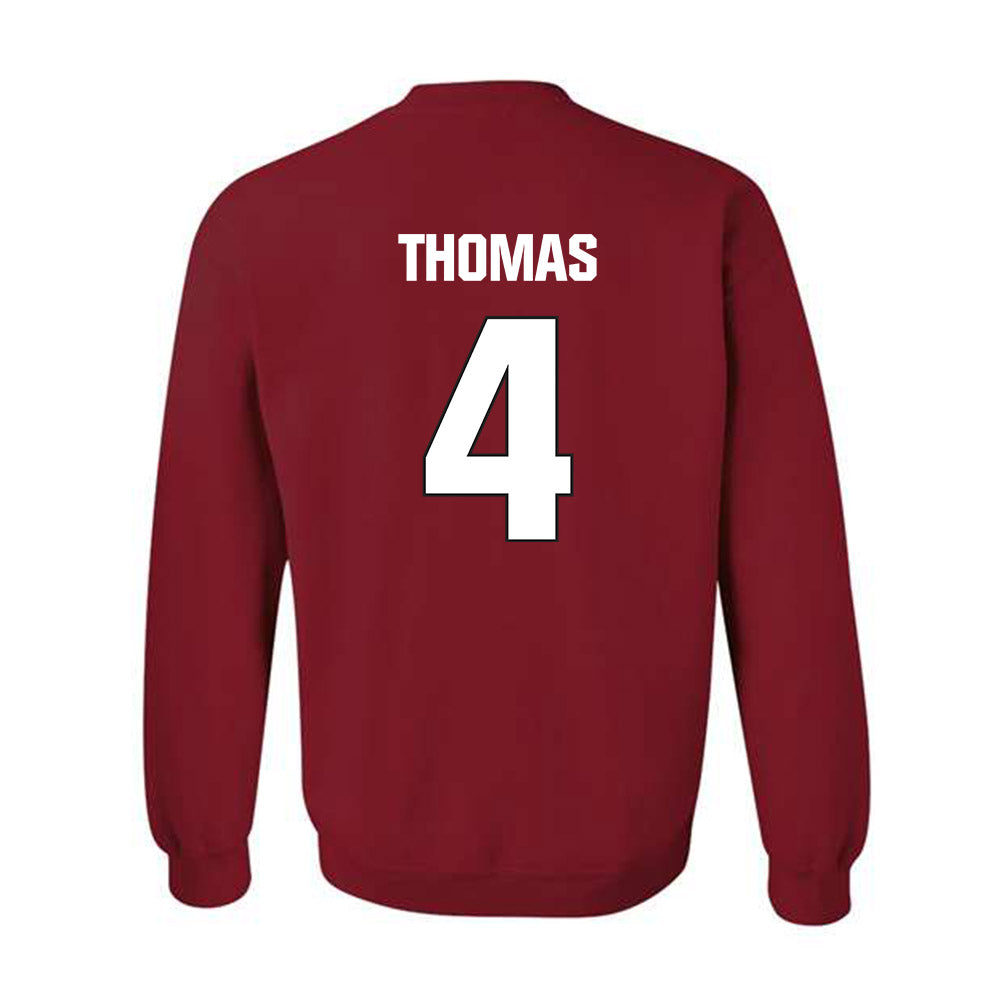 NC State - NCAA Football : Tra Thomas - Sports Shersey Crewneck Sweatshirt-1