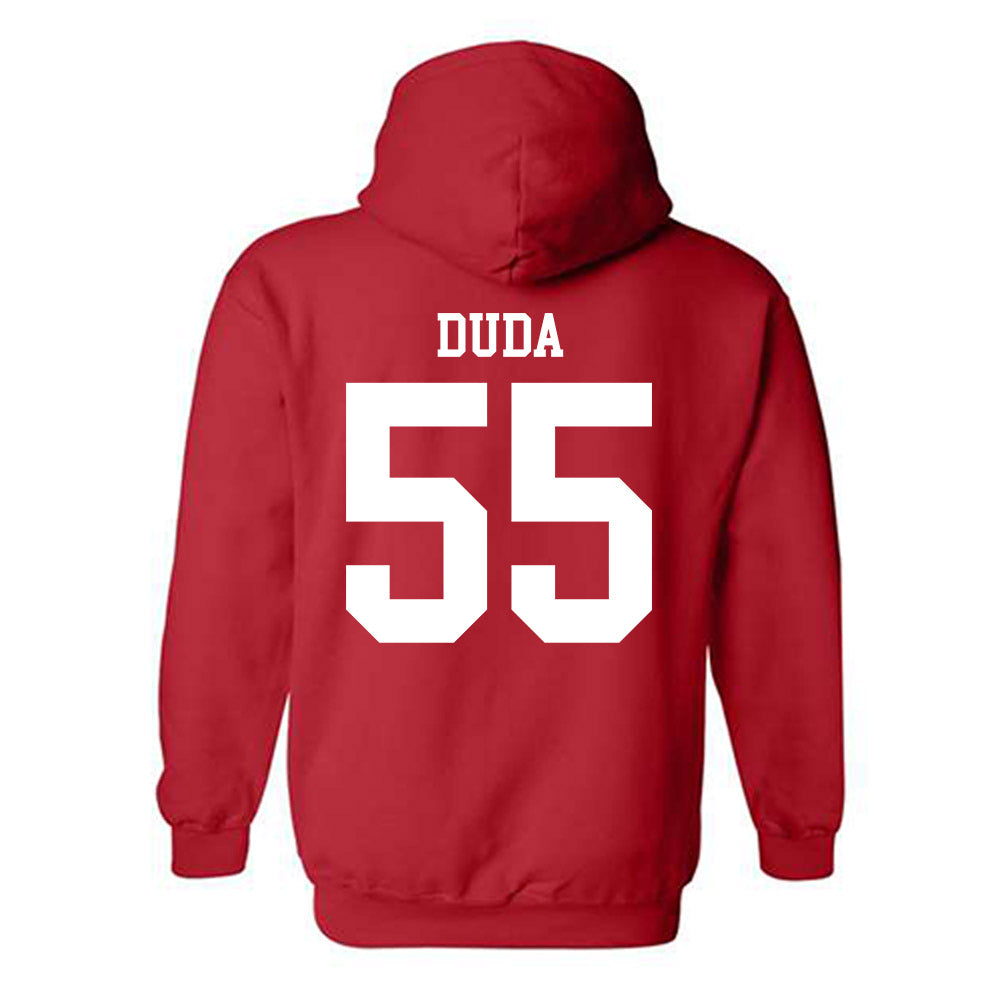 Nebraska - NCAA Football : Ethan Duda - Fashion Shersey Hooded Sweatshirt-1