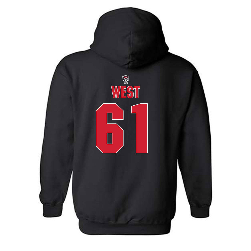 NC State - NCAA Football : Tyler West - Sports Shersey Hooded Sweatshirt