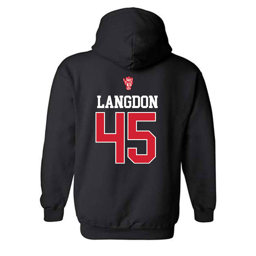 NC State - NCAA Men's Basketball : Colt Langdon - Classic Shersey Hooded Sweatshirt-1