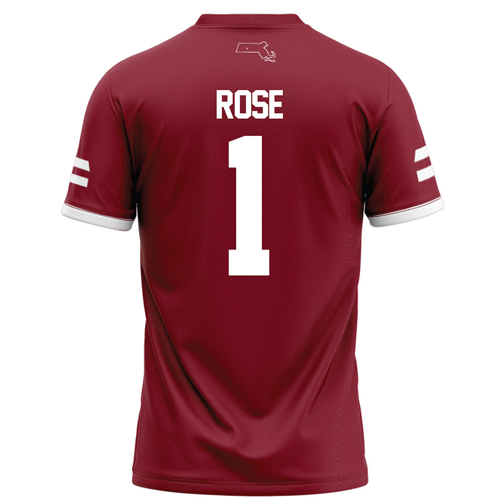 UMass - NCAA Football : Brandon Rose - Maroon Football Jersey-1