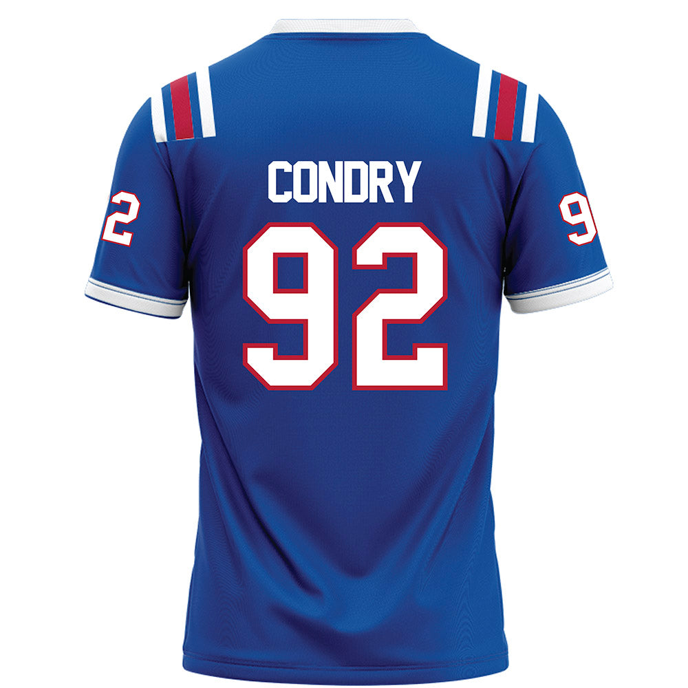 LA Tech - NCAA Football : Matt Condry - Blue Football Jersey-1