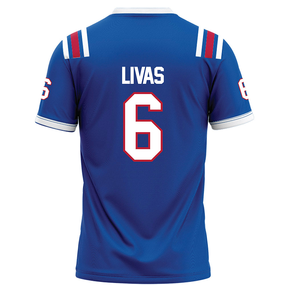 LA Tech - NCAA Football Legends : Phillip Livas - Blue Football Jersey-1