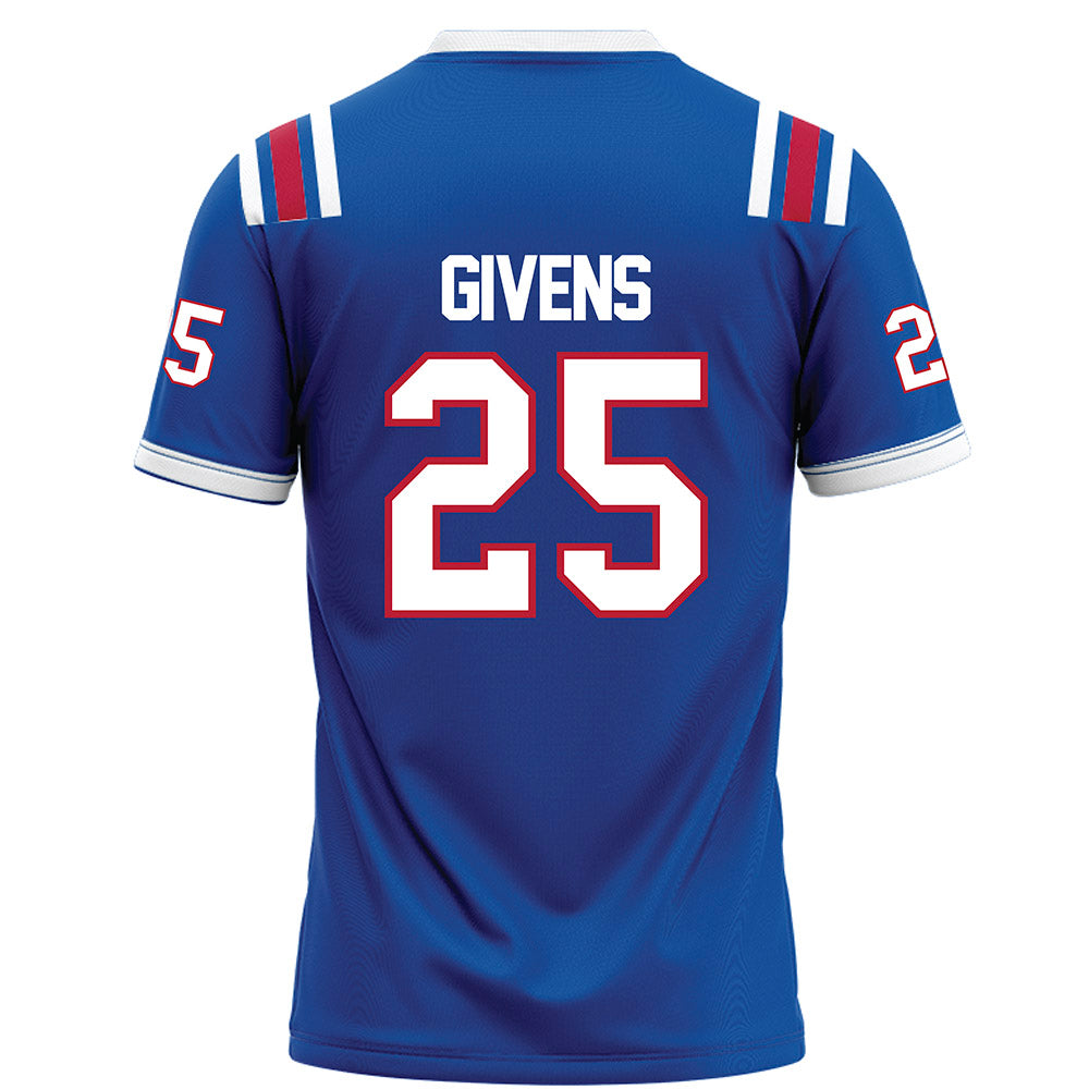 LA Tech - NCAA Football : Amani Givens - Blue Football Jersey