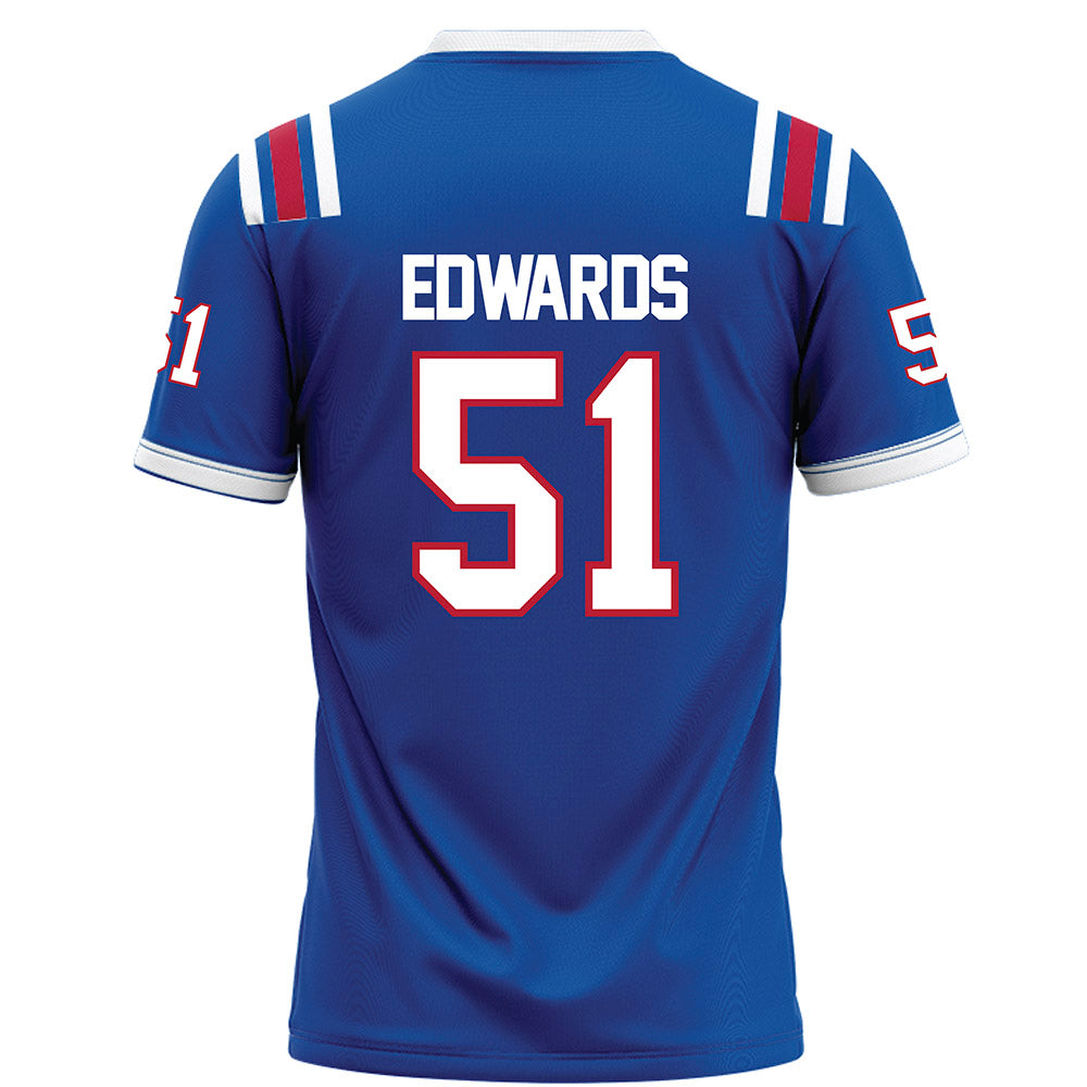 LA Tech - NCAA Football : Amery Edwards - Blue Football Jersey-1