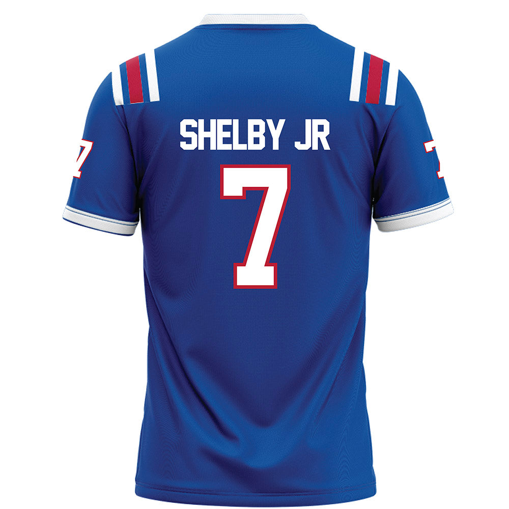 LA Tech - NCAA Football : Jhamal Shelby Jr - Blue Football Jersey-1