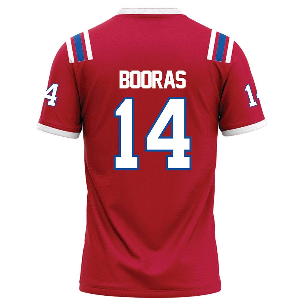 LA Tech - NCAA Football : Teddy Booras - Red Football Jersey-1