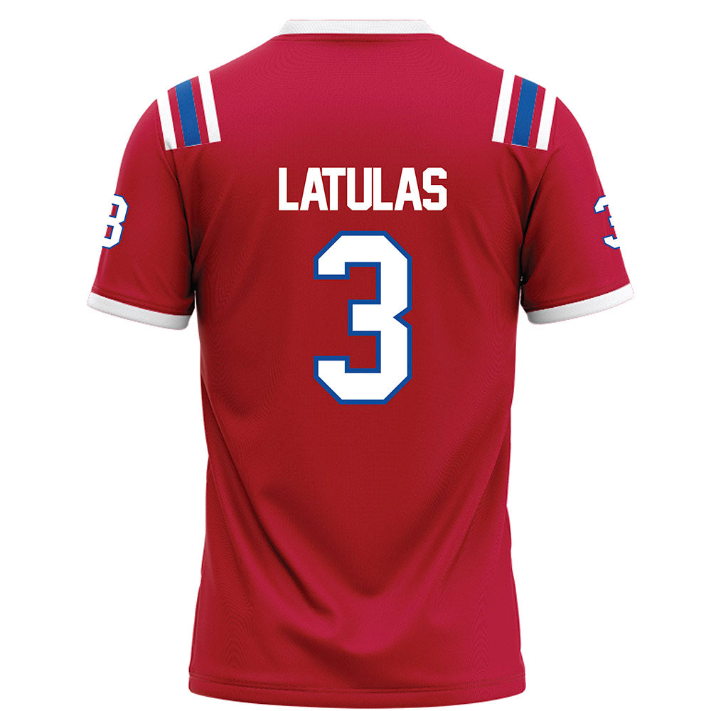 LA Tech - NCAA Football : Dedrick Latulas - Red Football Jersey-1