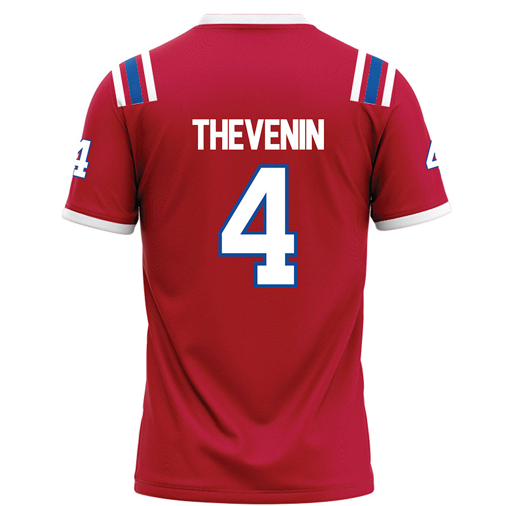 LA Tech - NCAA Football : Clay Thevenin - Red Football Jersey-1