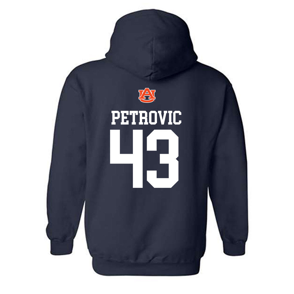 Auburn - NCAA Baseball : Alex Petrovic - Replica Shersey Hooded Sweatshirt