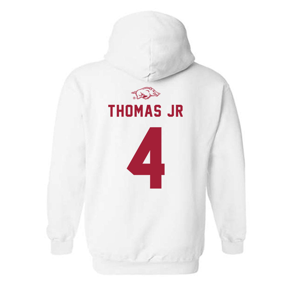 Arkansas - NCAA Baseball : Justin Thomas jr - Replica Shersey Hooded Sweatshirt