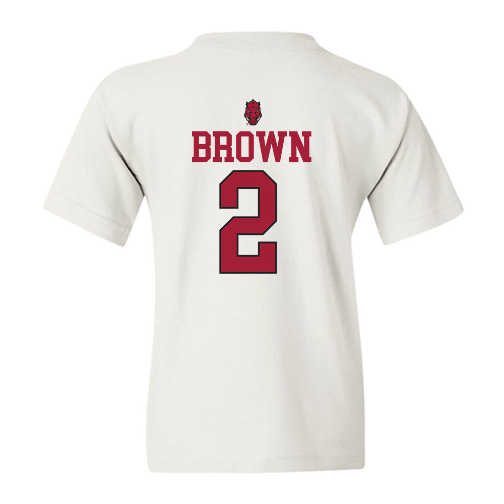 Arkansas - NCAA Men's Basketball : Amere Brown - Classic Shersey Youth T-Shirt-1