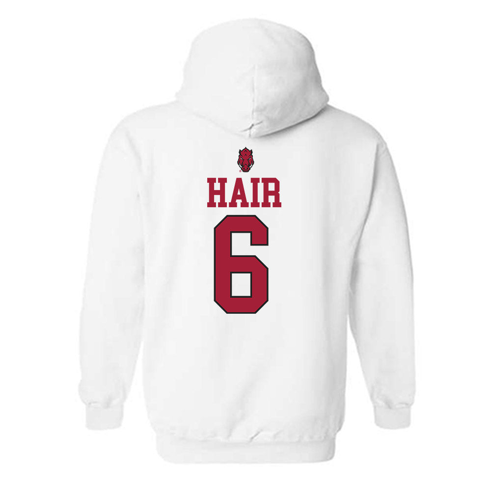 Arkansas - NCAA Women's Soccer : Cora Hair - Classic Shersey Hooded Sweatshirt-1