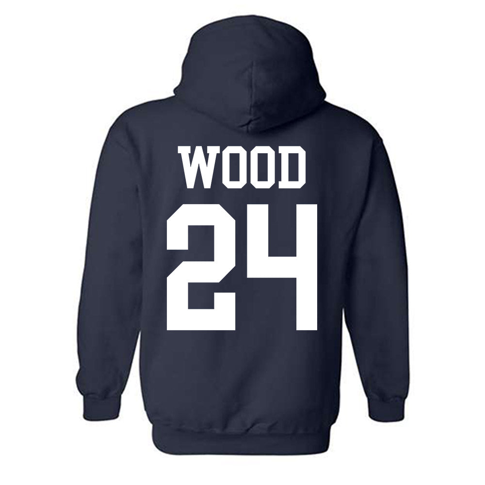BYU - NCAA Football : Ethan Wood - Sports Shersey Hooded Sweatshirt-1