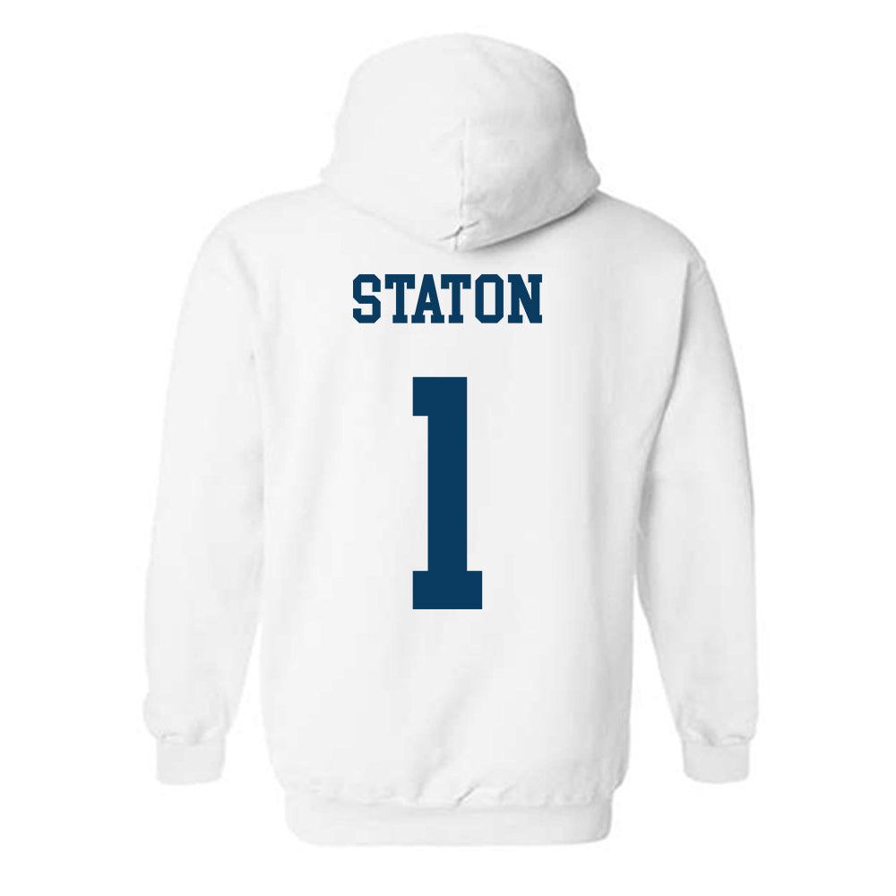 BYU - NCAA Men's Basketball : Xavion Staton - Generic Shersey Hooded Sweatshirt-1