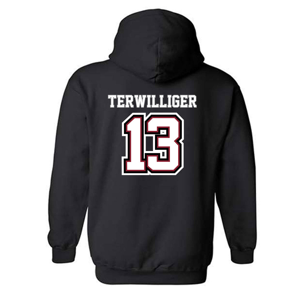 UMass - NCAA Baseball : Dylan Terwilliger - Classic Shersey Hooded Sweatshirt-1