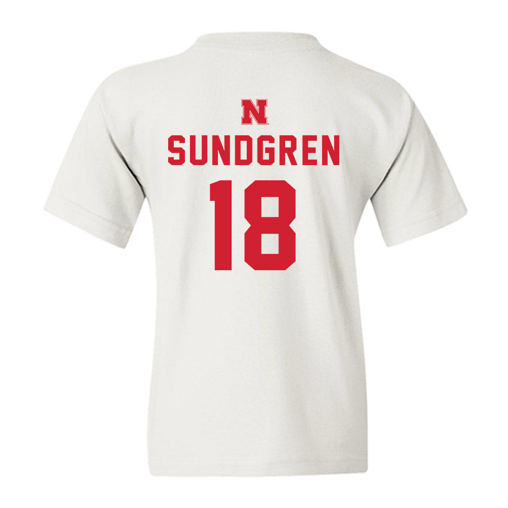 Nebraska - NCAA Baseball : Kanon Sundgren - Sports Shersey Youth T-Shirt-1