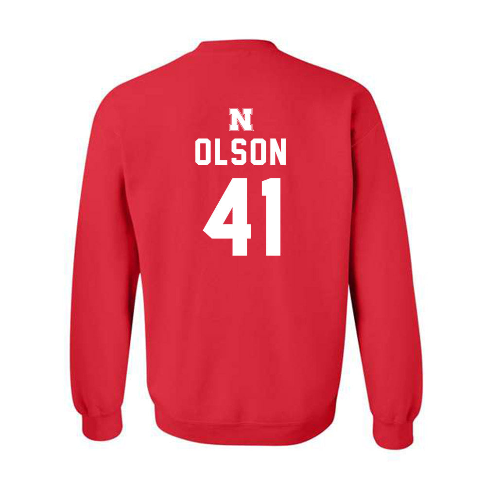 Nebraska - NCAA Baseball : Chase Olson - Replica Shersey Crewneck Sweatshirt-1