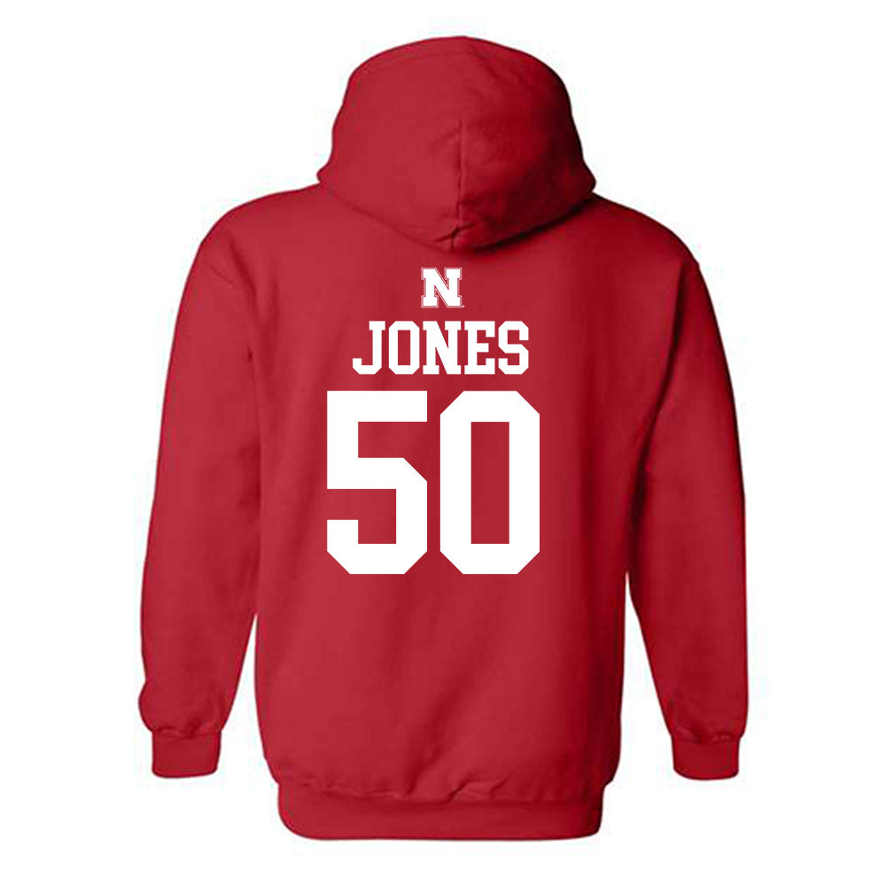 Nebraska - NCAA Football : Christian Jones - Generic Shersey Hooded Sweatshirt-1