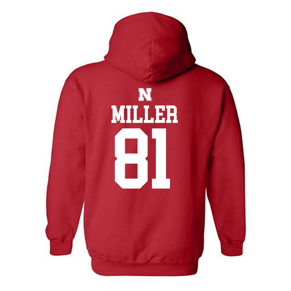 Nebraska - NCAA Football : Hayes Miller - Generic Shersey Hooded Sweatshirt