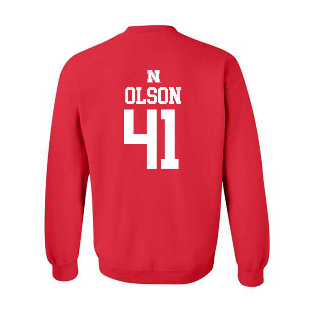 Nebraska - NCAA Baseball : Chase Olson - Generic Shersey Crewneck Sweatshirt-1