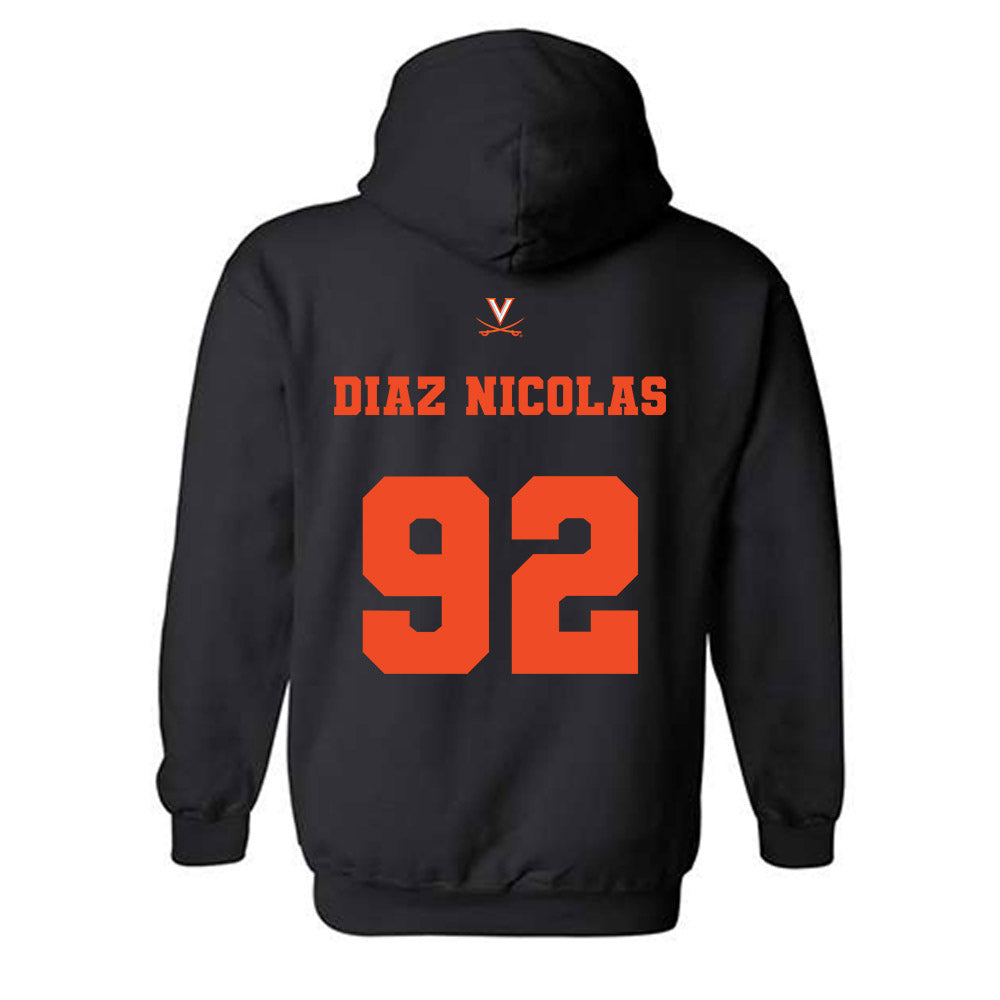 Virginia - NCAA Football : Jorge Diaz Nicolas - Fashion Shersey Hooded Sweatshirt-1