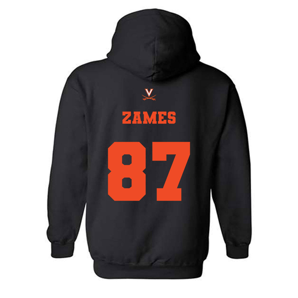 Virginia - NCAA Football : Justin Zames - Fashion Shersey Hooded Sweatshirt-1