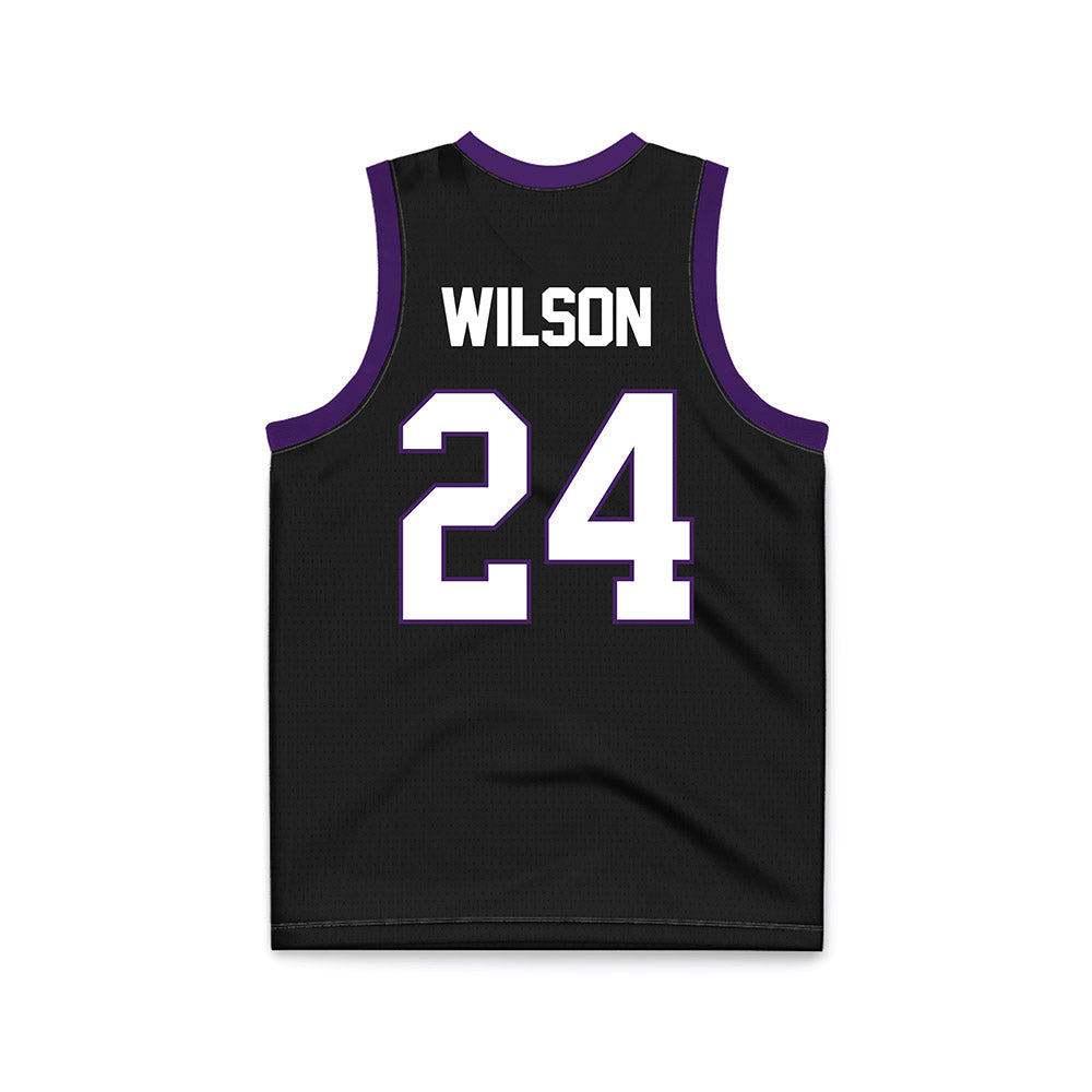 Northern Iowa - NCAA Men's Basketball : Jalen Wilson - Black Basketball Jersey-1
