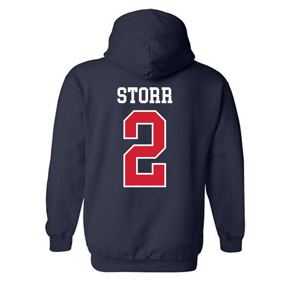 Ole Miss - NCAA Men's Basketball : AJ Storr - Replica Shersey Hooded Sweatshirt-1