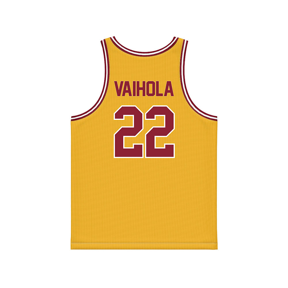 Minnesota - NCAA Men's Basketball : Robert Vaihola - Gold Basketball Jersey-1