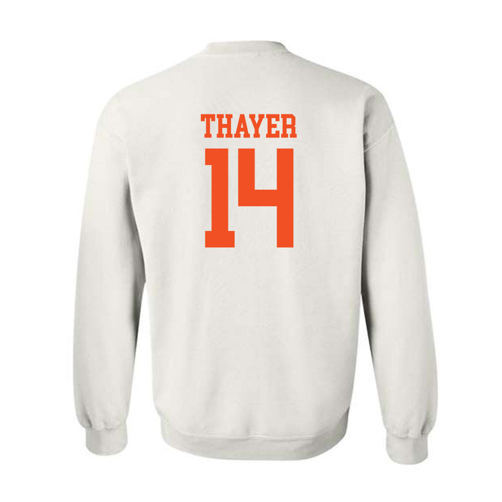UTRGV - NCAA Baseball : Harrison Thayer - White Crewneck Sweatshirt-1