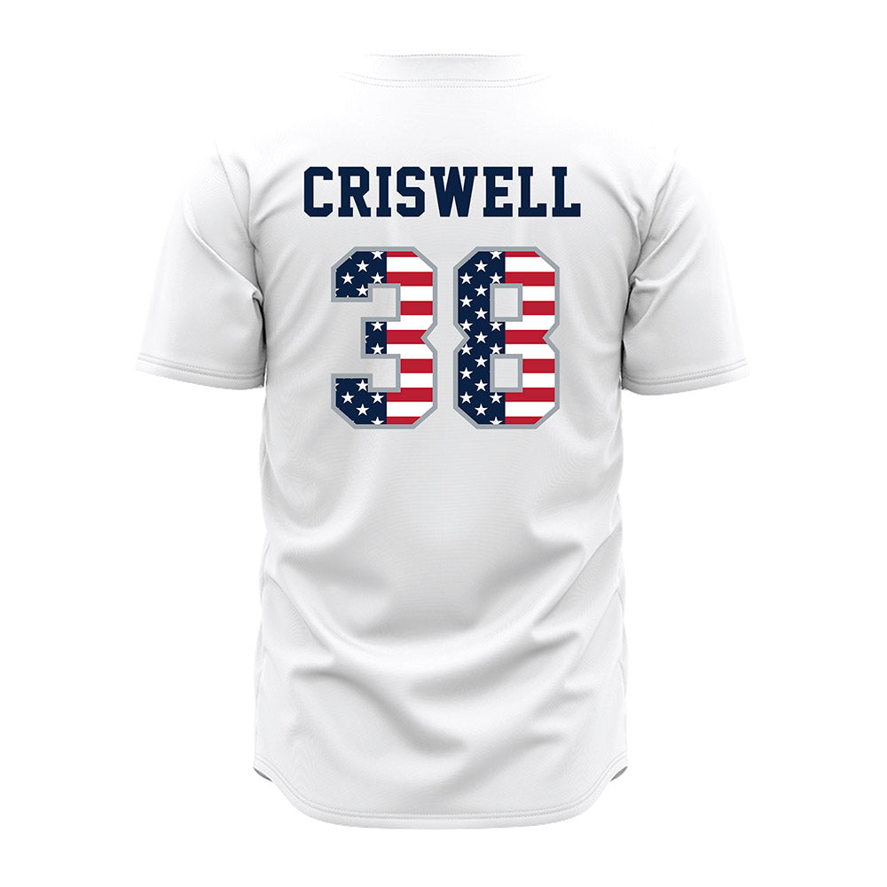 Troy - NCAA Baseball : Nate Criswell - White Jersey-1