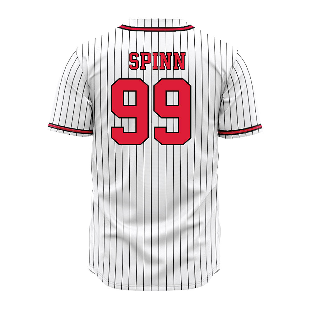 Lamar - NCAA Baseball : Zane Spinn - White Pinstripe Jersey-1