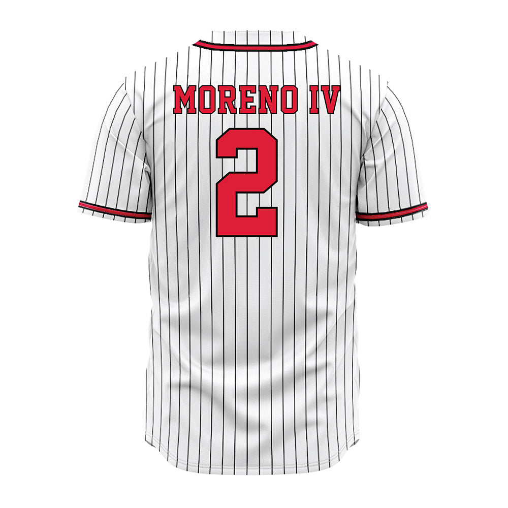 Lamar - NCAA Baseball : Heladio Moreno IV - White Pinstripe Jersey-1