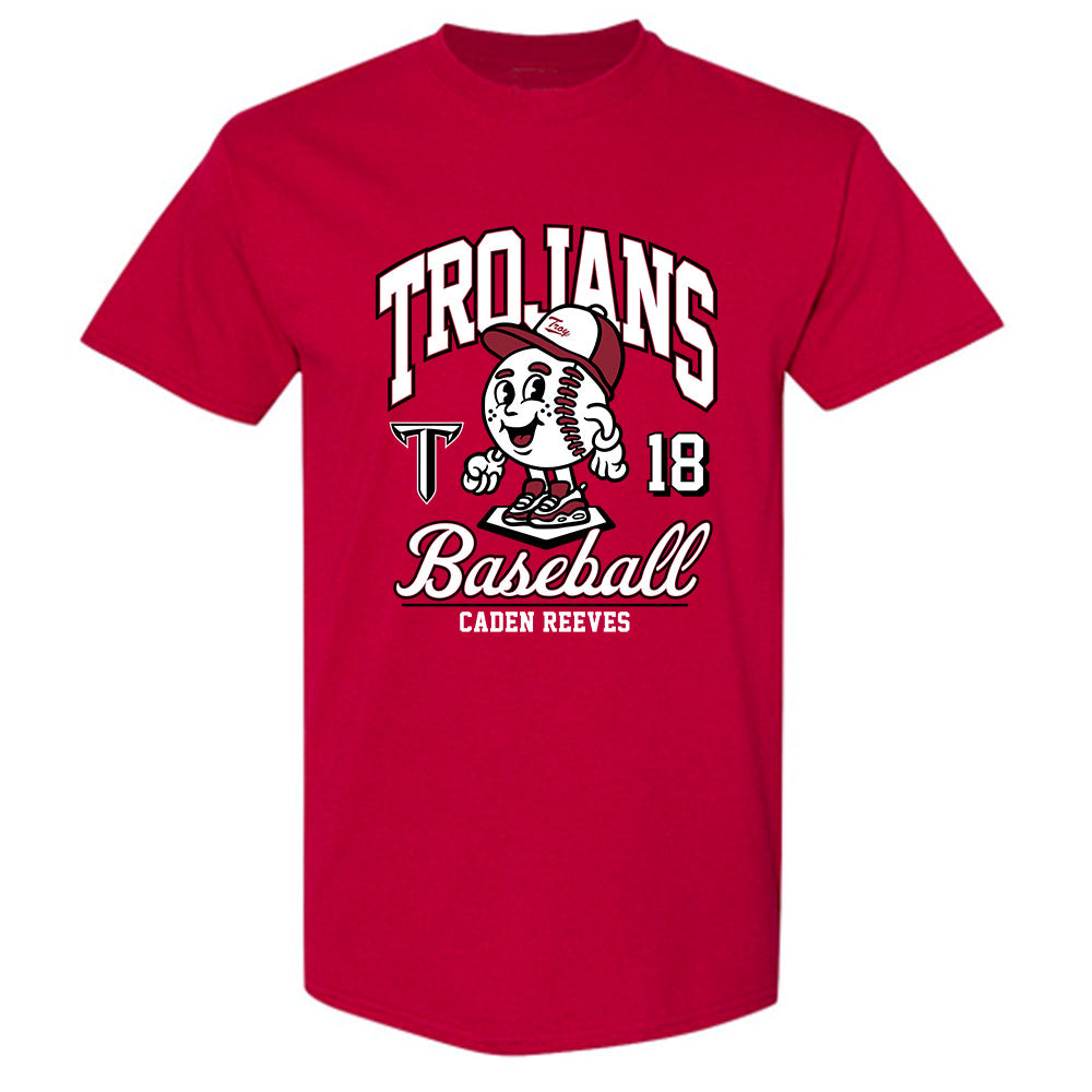 Troy - NCAA Baseball : Caden Reeves - Cardinal Red T-Shirt-0