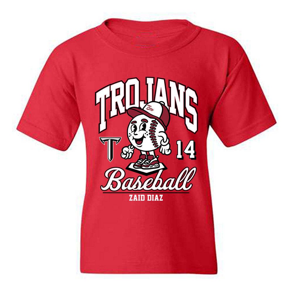 Troy - NCAA Baseball : Zaid Diaz - Cardinal Red Youth T-Shirt-0