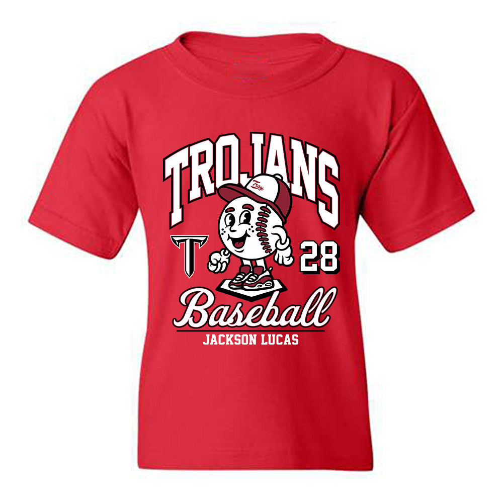 Troy - NCAA Baseball : Jackson Lucas - Cardinal Red Youth T-Shirt-0