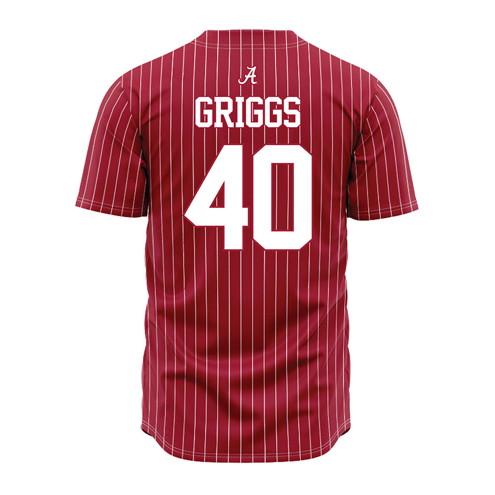 Alabama - NCAA Baseball : Sean Griggs - Pinstripe Jersey-3